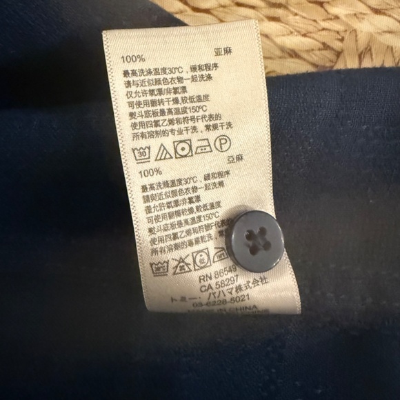 Mens Tommy Bahama navy Linen shirt Size L - Picture 6 of 6